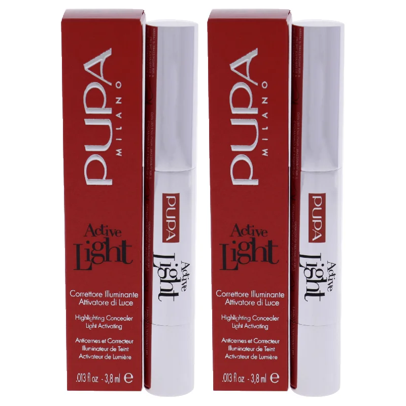 Active Light Highlighting Concealer - 001 Luminous Ivory by Pupa Milano for Women - 0.013 oz Concealer - Pack of 2