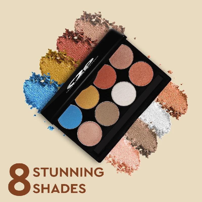 Glideshadow Essential Makeup Shimmer Glitter Eyeshadow Palette 8 in 1