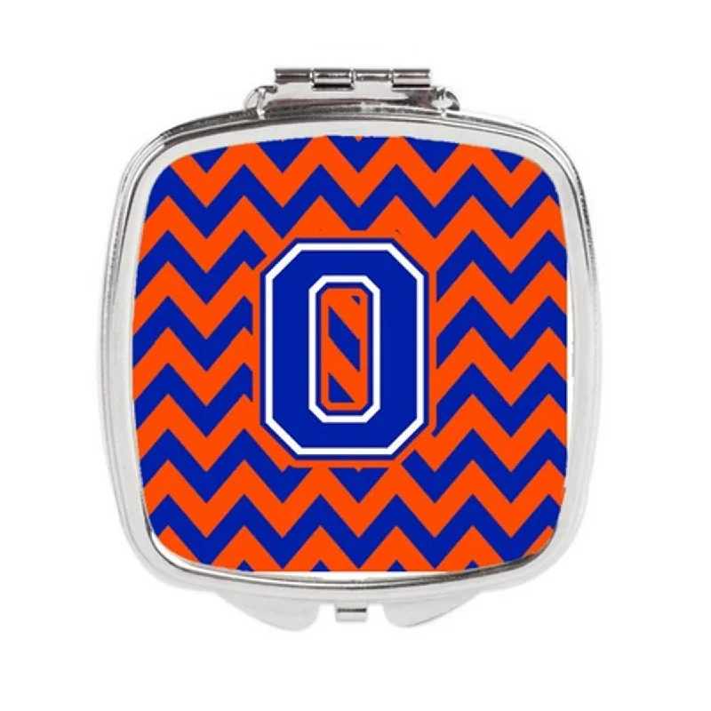 Carolines Treasures CJ1044-OSCM Letter O Chevron Orange & Blue Compact Mirror, 3 x 0.3 x 2.75 in.