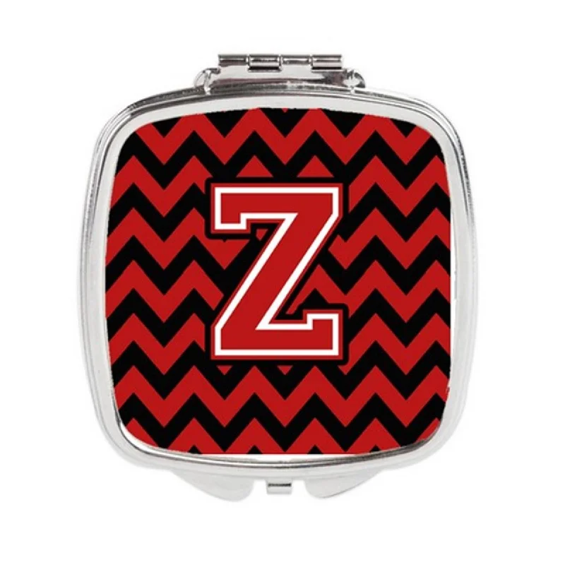 Carolines Treasures CJ1047-ZSCM Letter Z Chevron Black & Red Compact Mirror