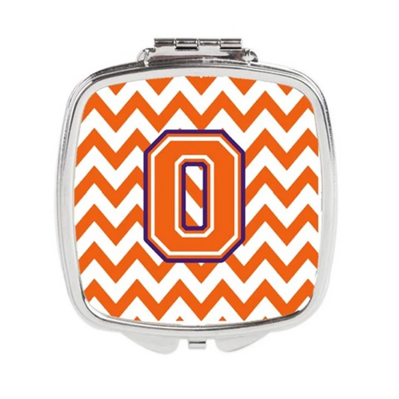 Carolines Treasures CJ1062-OSCM Letter O Chevron Orange & Regalia Compact Mirror