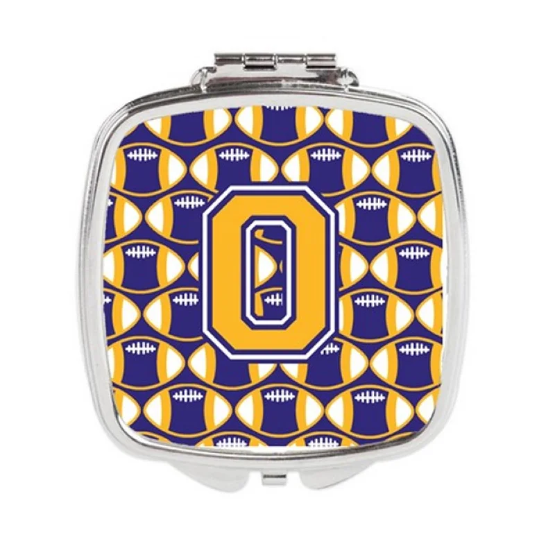 Carolines Treasures CJ1064-OSCM Letter O Football Purple & Gold Compact Mirror