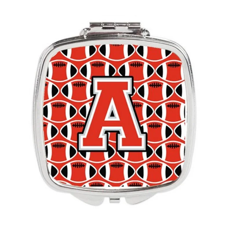 Carolines Treasures CJ1067-ASCM Letter A Football Scarlet & Grey Compact Mirror