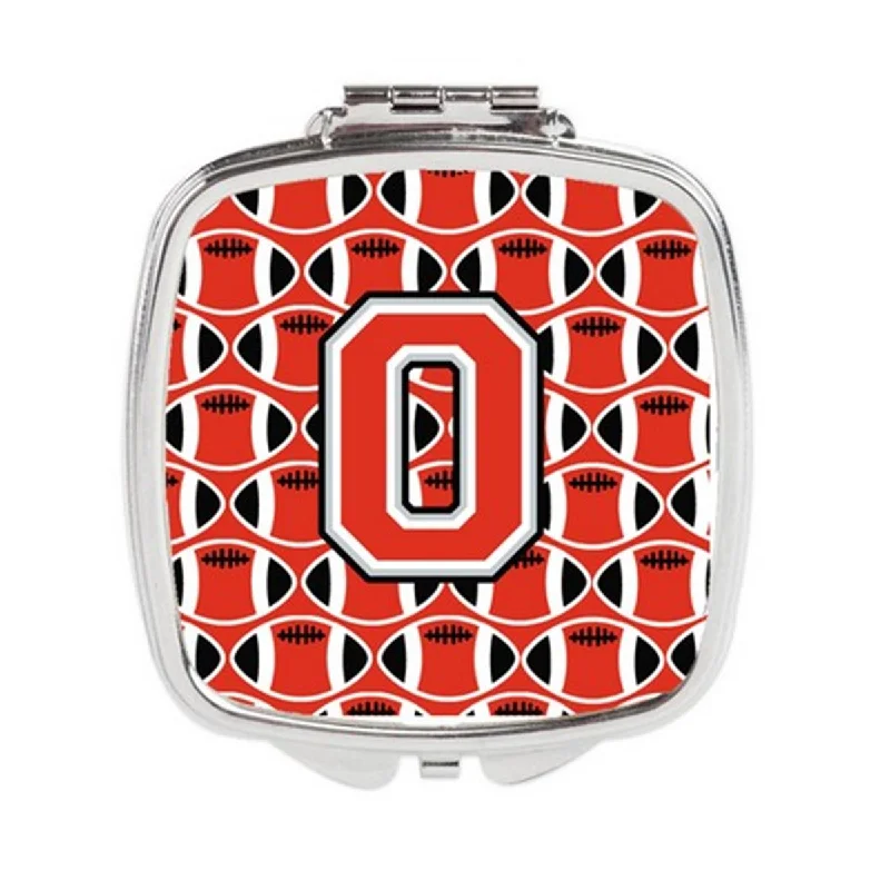 Carolines Treasures CJ1067-OSCM Letter O Football Scarlet & Grey Compact Mirror