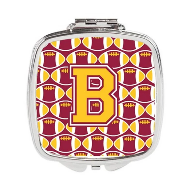 Carolines Treasures CJ1081-BSCM Letter B Football Maroon & Gold Compact Mirror