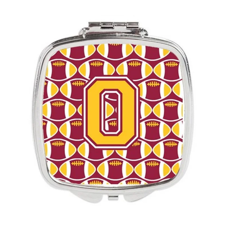 Carolines Treasures CJ1081-OSCM Letter O Football Maroon & Gold Compact Mirror