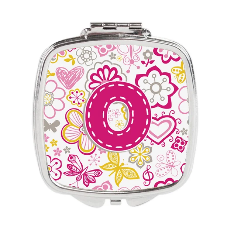 Carolines Treasures CJ2005-OSCM Letter O Flowers & Butterflies Pink Compact Mirror