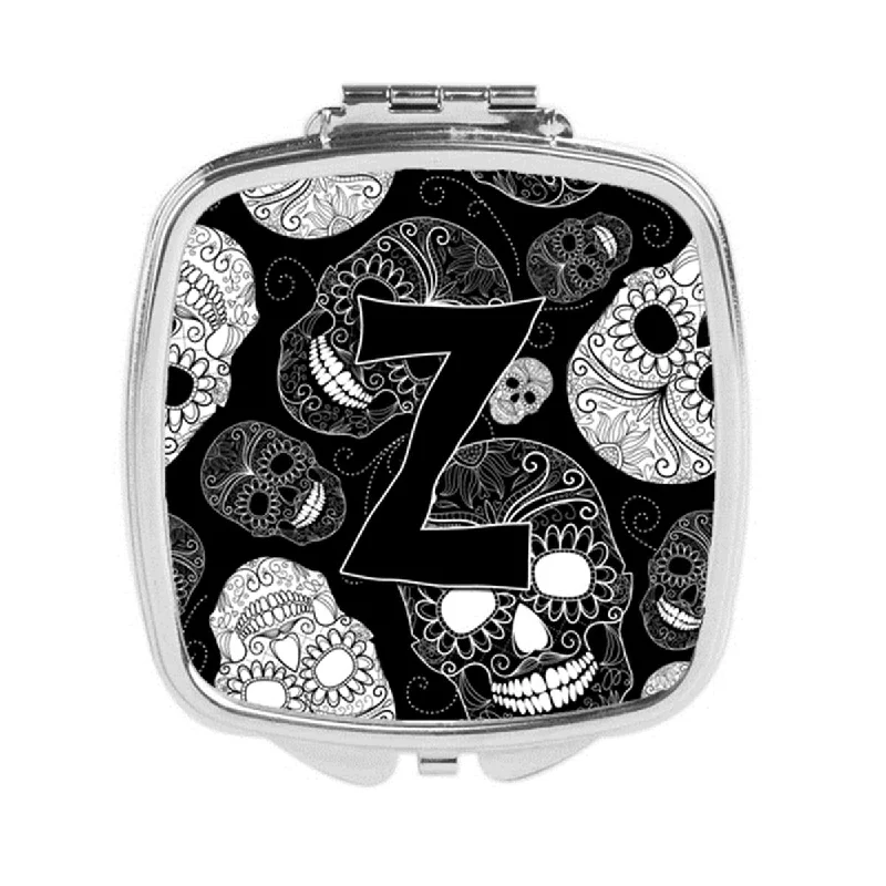 Carolines Treasures CJ2008-ZSCM Letter Z Day of the Dead Skulls Black Compact Mirror