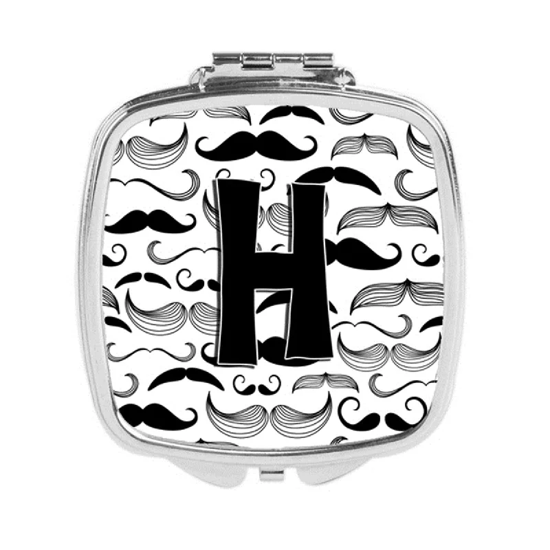 Carolines Treasures CJ2009-HSCM Letter H Moustache Initial Compact Mirror