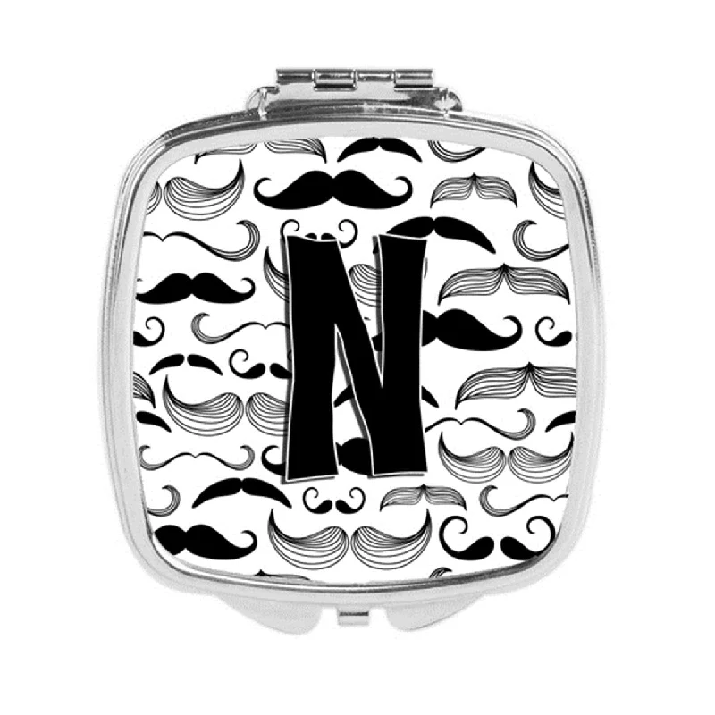 Carolines Treasures CJ2009-NSCM Letter N Moustache Initial Compact Mirror