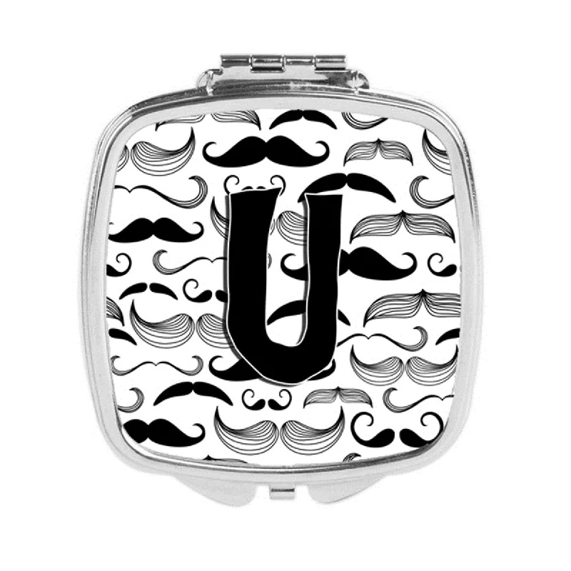 Carolines Treasures CJ2009-USCM Letter U Moustache Initial Compact Mirror