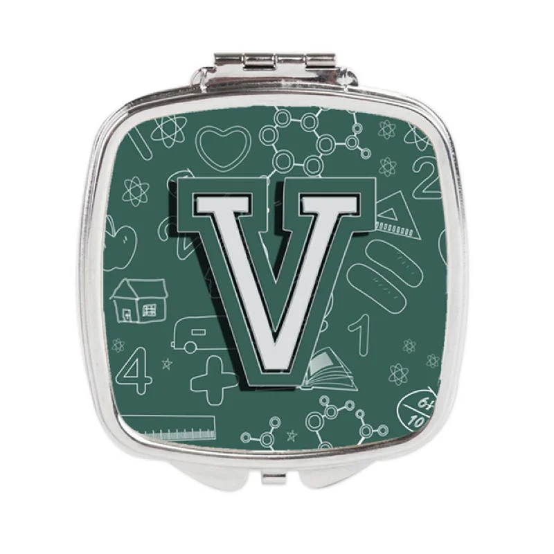 Carolines Treasures CJ2010-VSCM Letter V Back to School Initial Compact Mirror