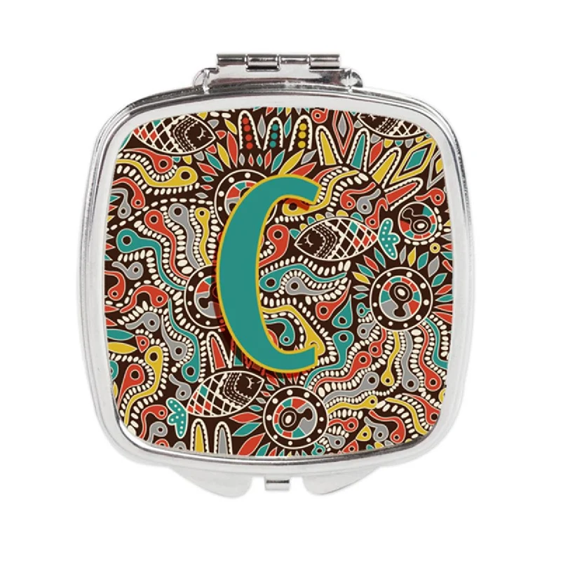 Carolines Treasures CJ2013-CSCM Letter C Retro Tribal Alphabet Initial Compact Mirror