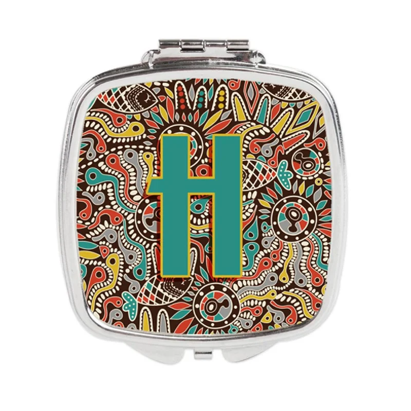 Carolines Treasures CJ2013-HSCM Letter H Retro Tribal Alphabet Initial Compact Mirror