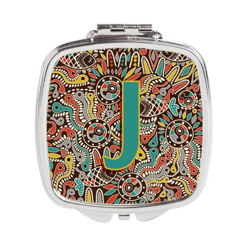 Carolines Treasures CJ2013-JSCM Letter J Retro Tribal Alphabet Initial Compact Mirror