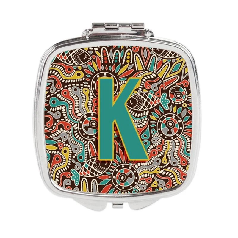 Carolines Treasures CJ2013-KSCM Letter K Retro Tribal Alphabet Initial Compact Mirror