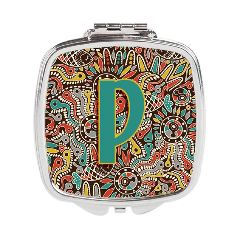 Carolines Treasures CJ2013-PSCM Letter P Retro Tribal Alphabet Initial Compact Mirror