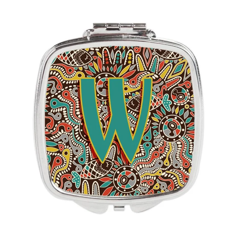 Carolines Treasures CJ2013-WSCM Letter W Retro Tribal Alphabet Initial Compact Mirror