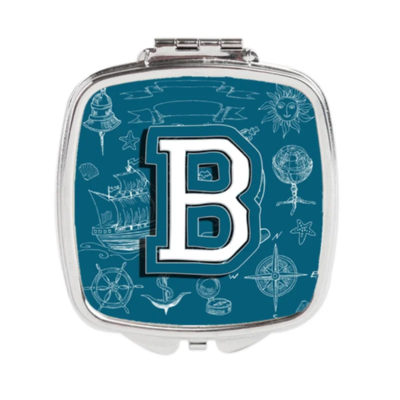 Carolines Treasures CJ2014-BSCM Letter B Sea Doodles Initial Alphabet Compact Mirror