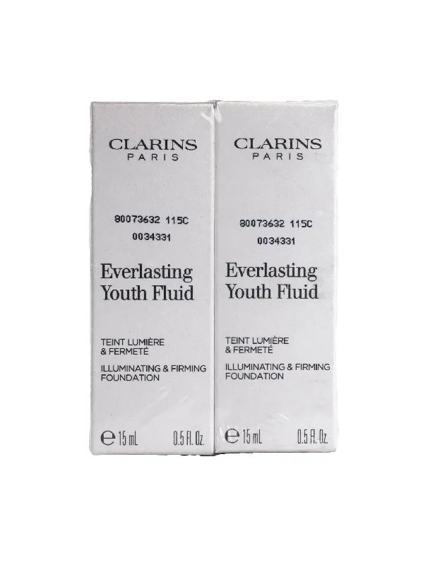 Clarins Everlasting Youth Fluid Foundation 115C 0.5 OZ Set of 2