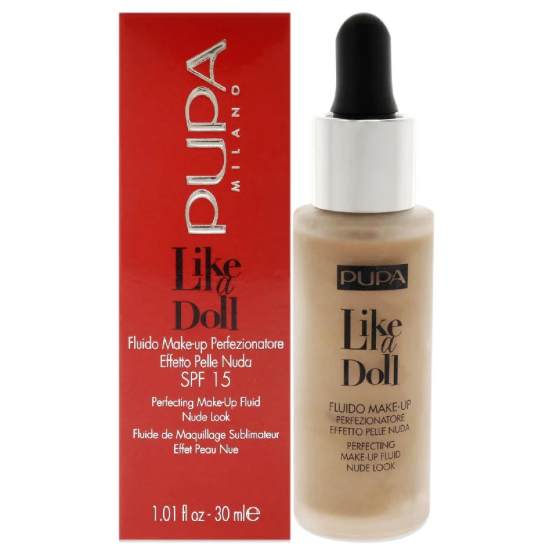 Like A Doll Perfecting Make-Up Fluid Nude Look Foundation SPF 15 - 050 Sand by Pupa Milano for Women - 1.01 oz Foundation