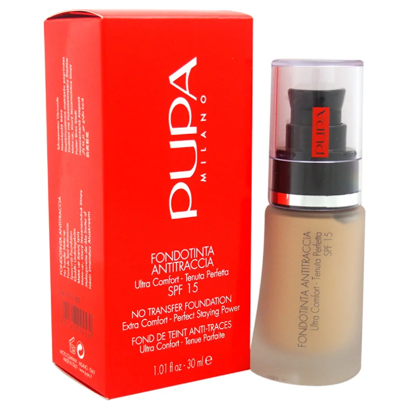 No Transfer Foundation SPF 15 - 01 Nude by Pupa Milano for Women - 1.01 oz Foundation