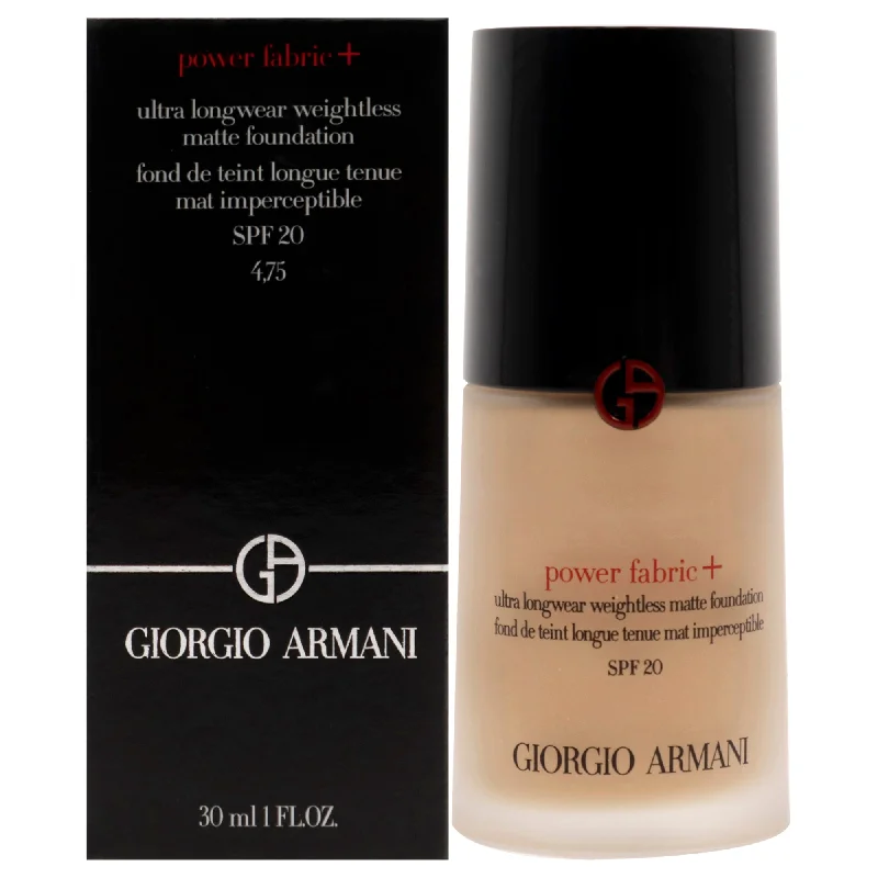 Power Fabric Plus Longwear Weightless Matte Foundation SPF 20 - 4.75 by Giorgio Armani for Women - 1 oz Foundation