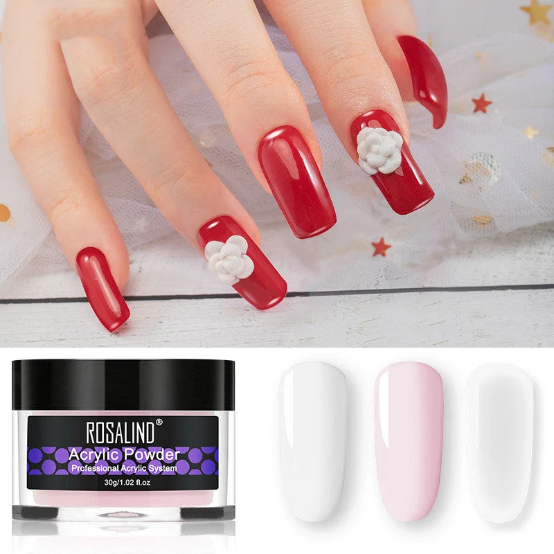 Color: Pink - Nail styling carved powder nail powder and crystal liquid